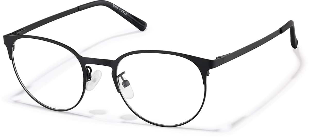 Angle view of Round Glasses P3216721 in Black