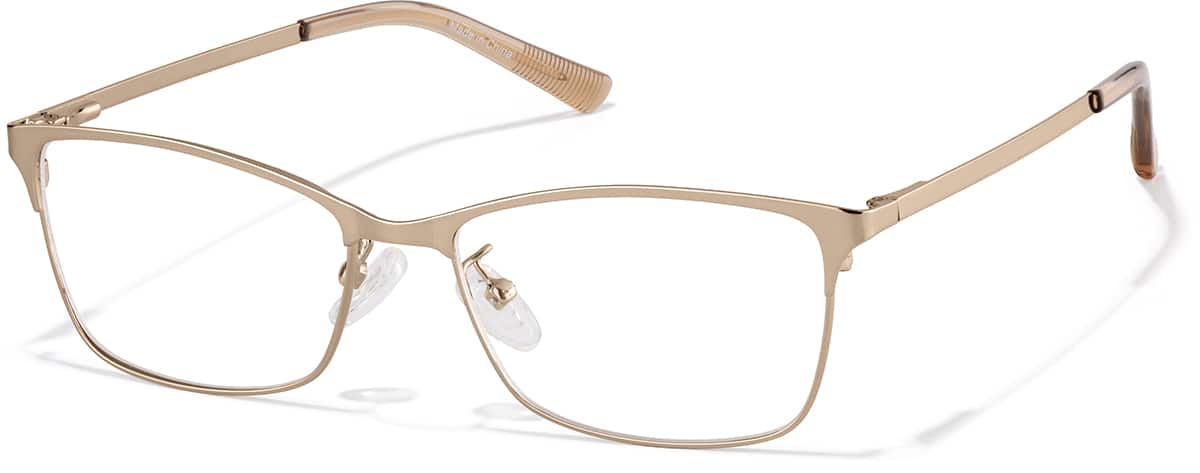 Angle view of Rectangle Glasses P3216914 in Gold