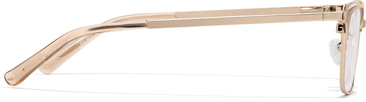 Side view of Rectangle Glasses P3216914 in Gold