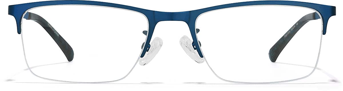 Front view of Rectangle Glasses P3217316 in Blue