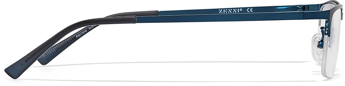 Side view of Rectangle Glasses P3217316 in Blue