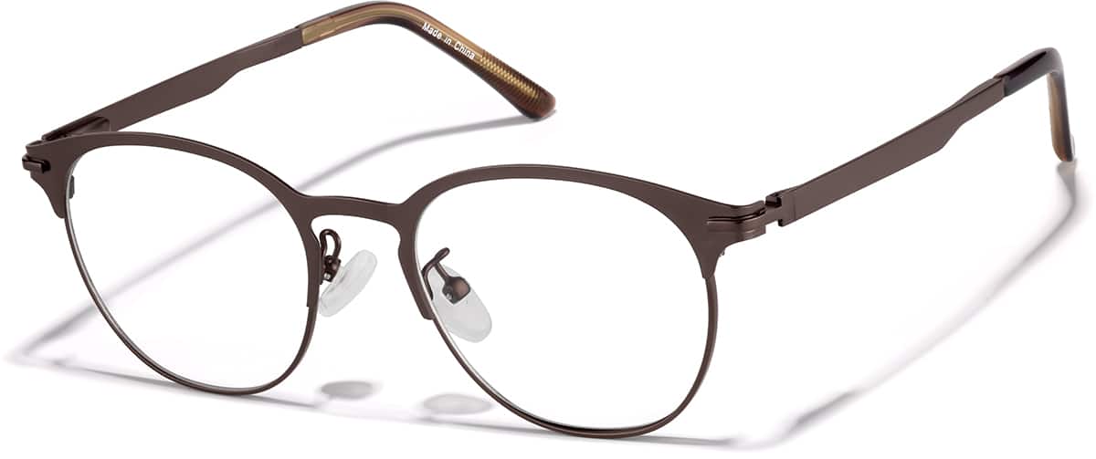 Angle view of Browline Glasses P3218215 in Brown