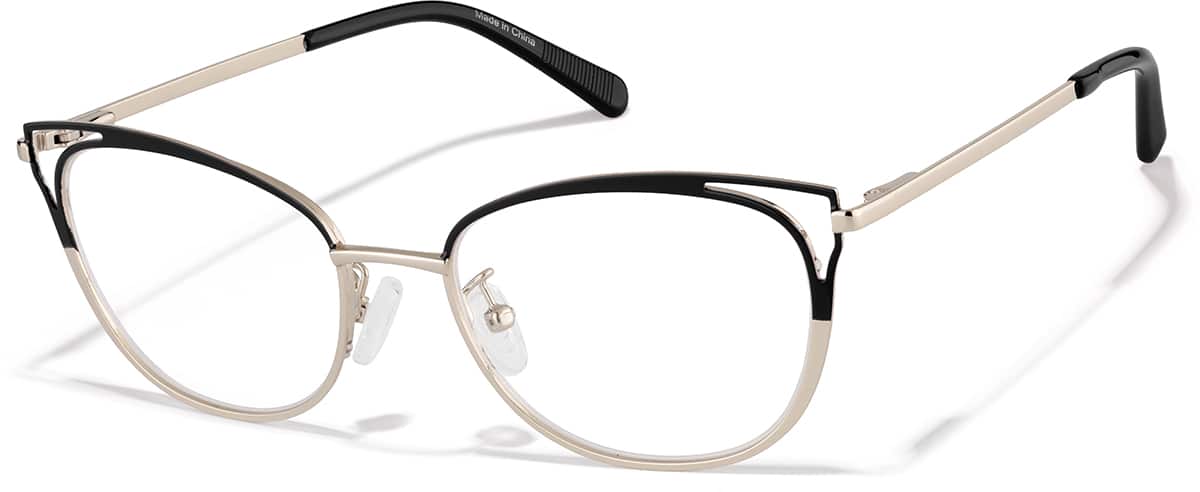 Angle view of Cat-Eye Glasses P3218321 in Black