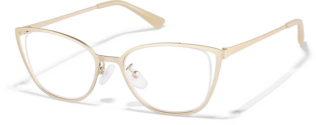 Angle view of Cat-Eye Glasses P3219514 in Gold