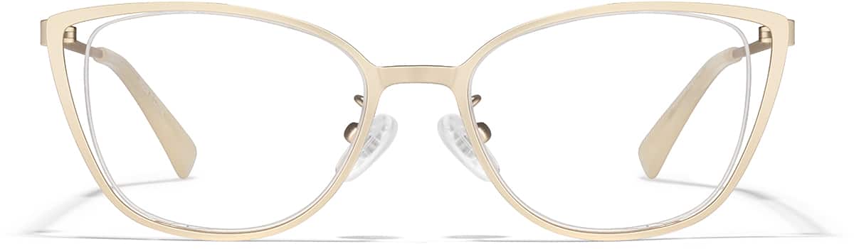 Front view of Cat-Eye Glasses P3219514 in Gold