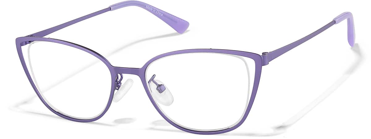 Angle view of Cat-Eye Glasses P3219517 in Purple