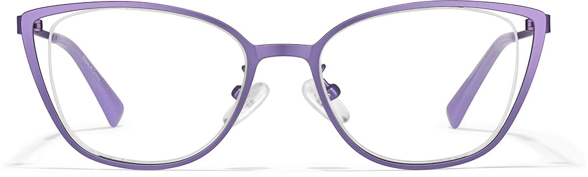 Front view of Cat-Eye Glasses P3219517 in Purple