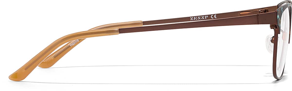 Side view of Square Glasses P3221115 in Chocolate