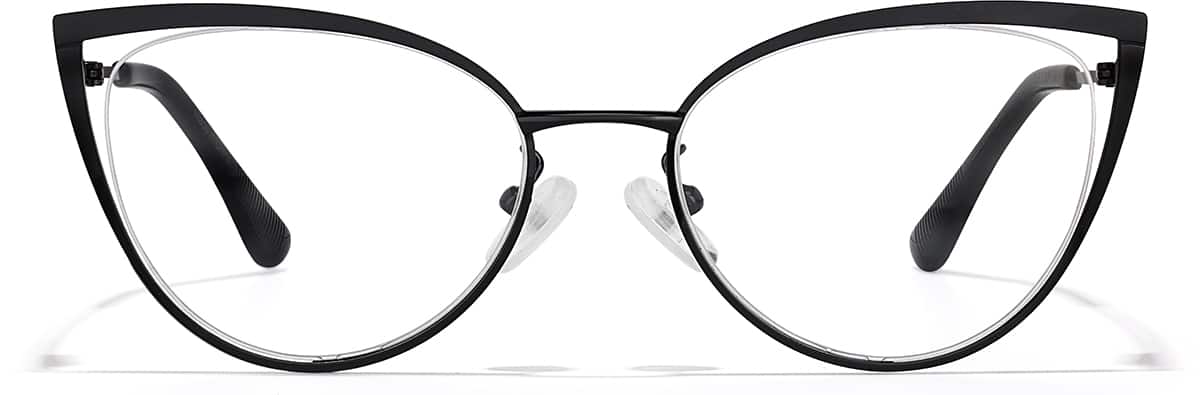Front view of Cat-Eye Glasses P3222221 in Black