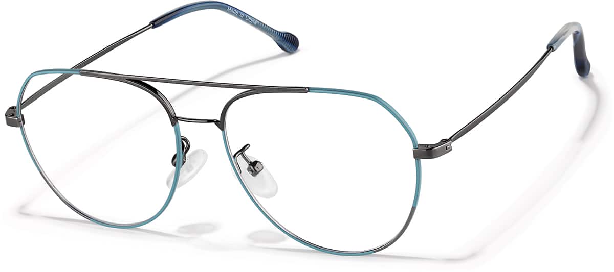 Angle view of Aviator Glasses P3223624 in Green