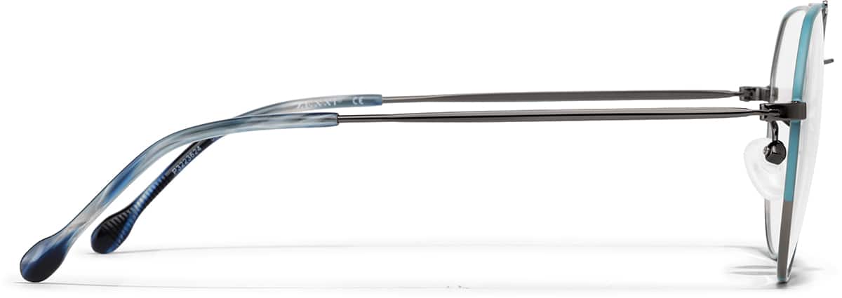 Side view of Aviator Glasses P3223624 in Green