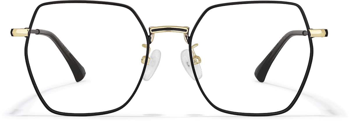 Front view of Geometric Glasses P3242121 in Black