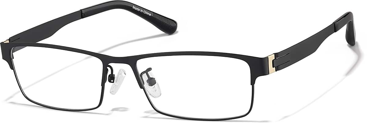 Angle view of Rectangle Glasses P3244521 in Black