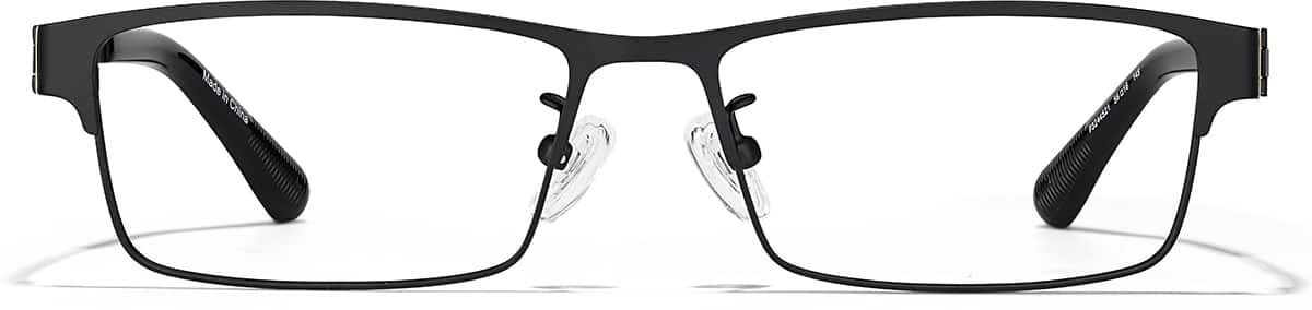Front view of Rectangle Glasses P3244521 in Black