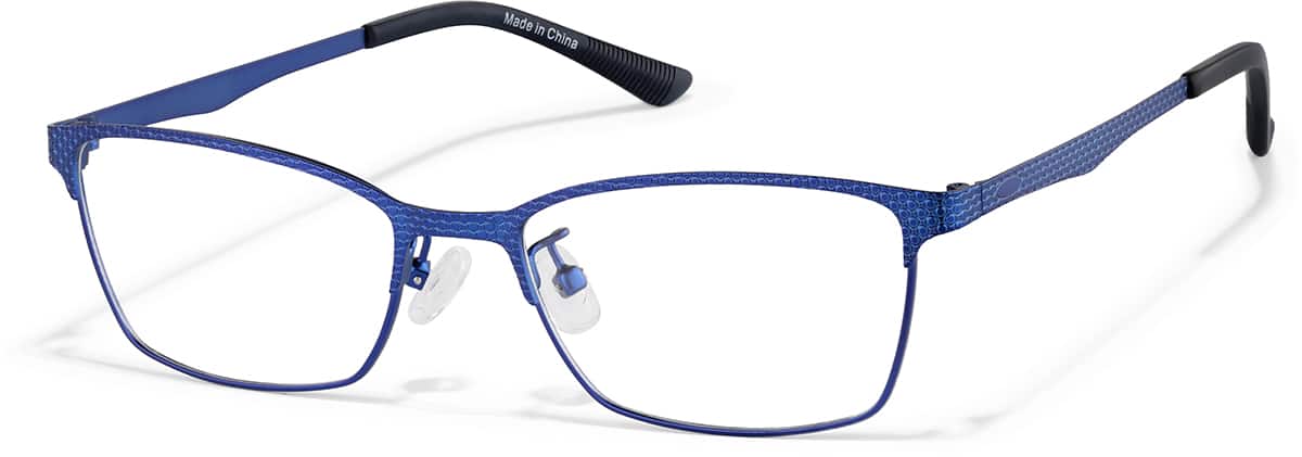 Angle view of Rectangle Glasses P325916 in Blue