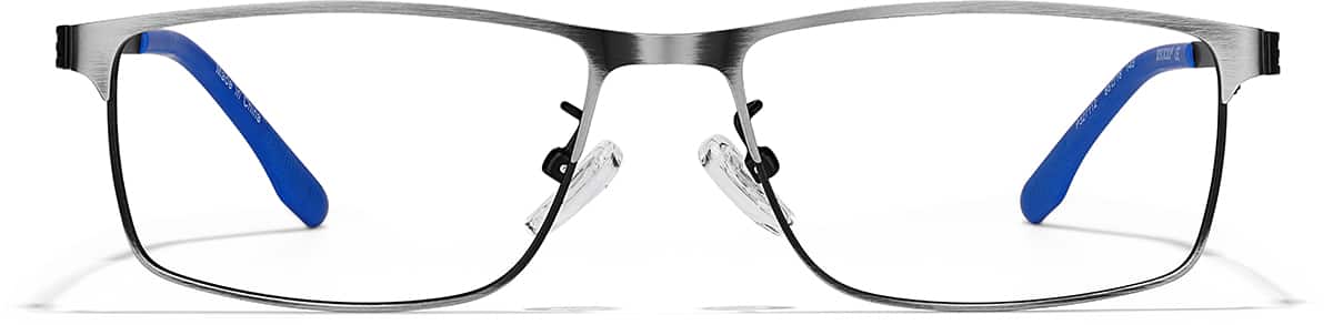 Front view of Rectangle Glasses P327112 in Gray