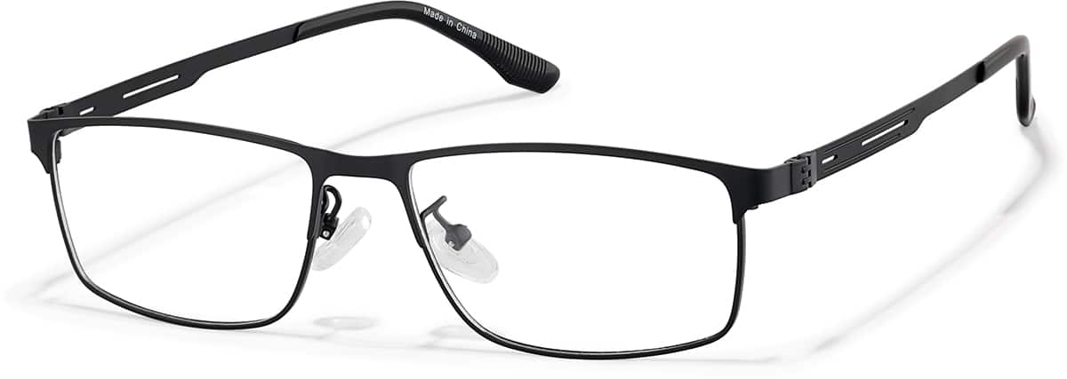 Angle view of Rectangle Glasses P327121 in Black