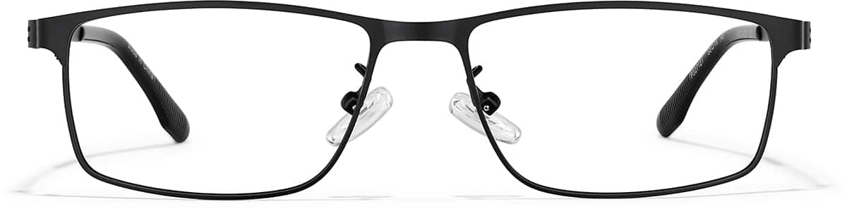 Front view of Rectangle Glasses P327121 in Black
