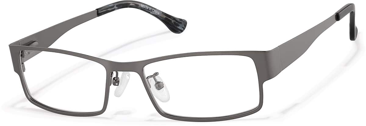 Angle view of Rectangle Glasses P408512 in Steel Gray