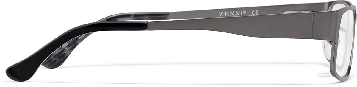 Side view of Rectangle Glasses P408512 in Steel Gray