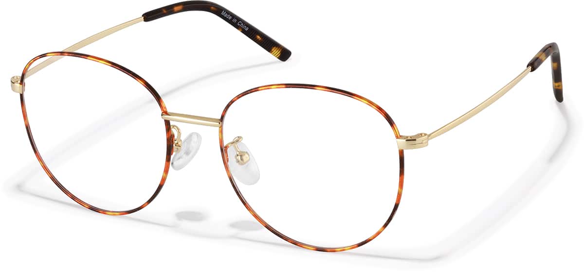 Angle view of Round Glasses P414925 in Tortoiseshell