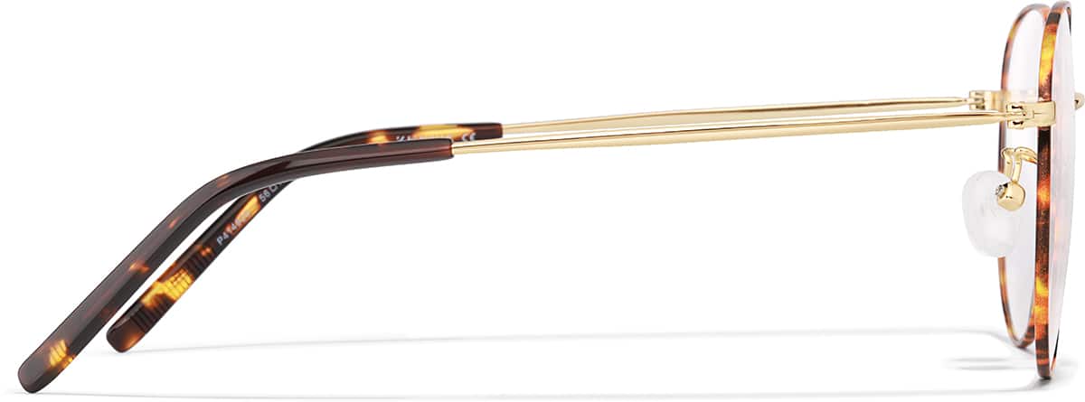 Side view of Round Glasses P414925 in Tortoiseshell