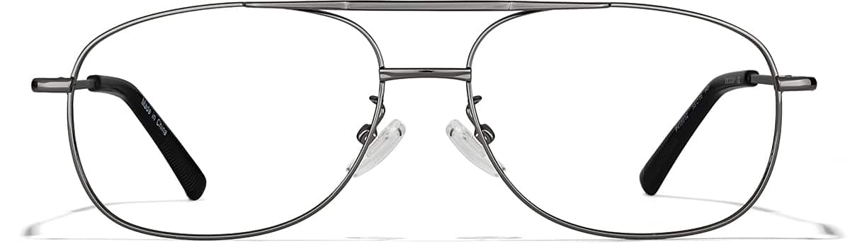 Front view of Aviator Glasses P418912 in Gunmetal Gray