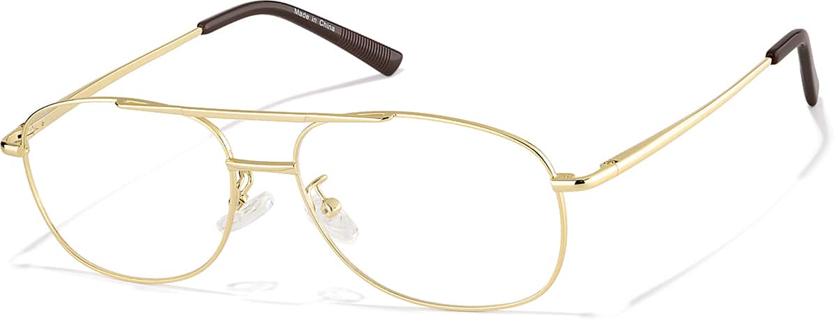 Angle view of Aviator Glasses P418914 in Gold