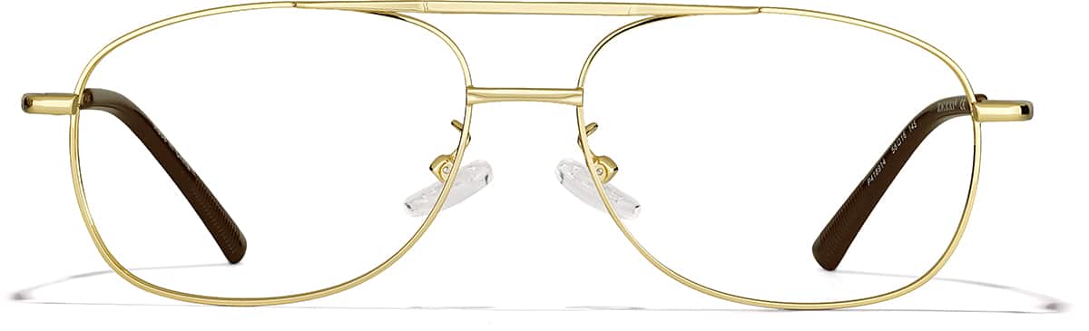 Front view of Aviator Glasses P418914 in Gold
