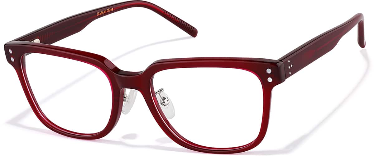 Angle view of Square Glasses P4413018 in Red