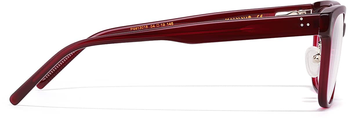 Side view of Square Glasses P4413018 in Red