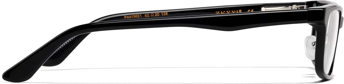Side view of Acetate Rectangle Glasses P4413621 in Black