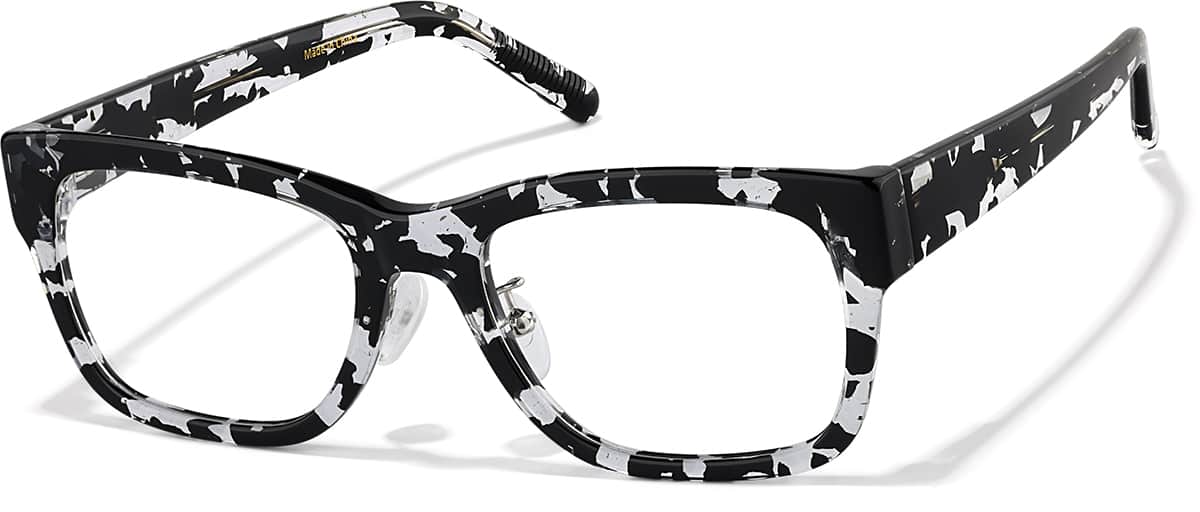 Angle view of Square Glasses P4413831 in Black