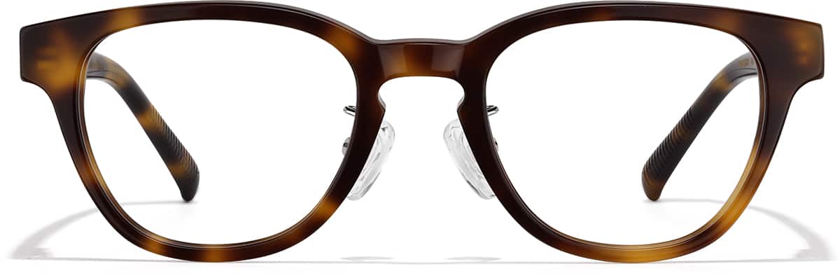 Front view of Round Glasses P4415325 in Tortoiseshell