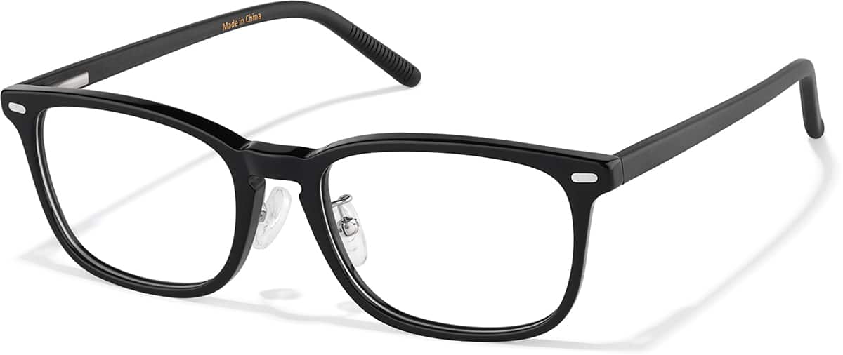 Angle view of Rectangle Glasses P4418021 in Black
