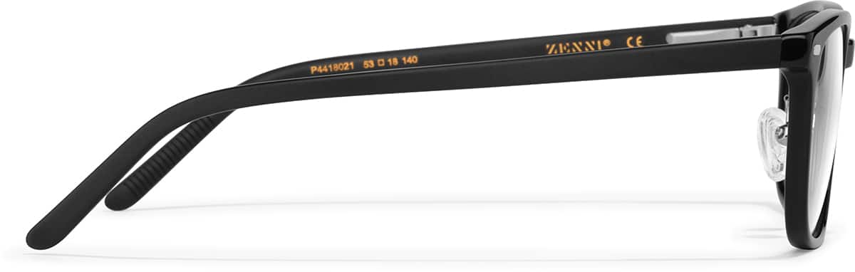 Side view of Rectangle Glasses P4418021 in Black