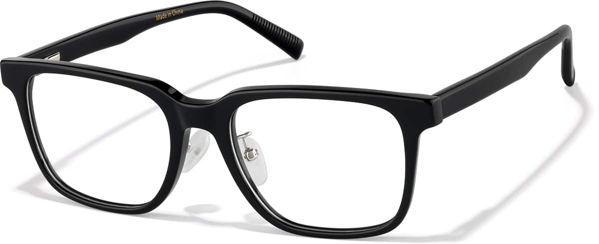 Angle view of Square Glasses P4419621 in Black