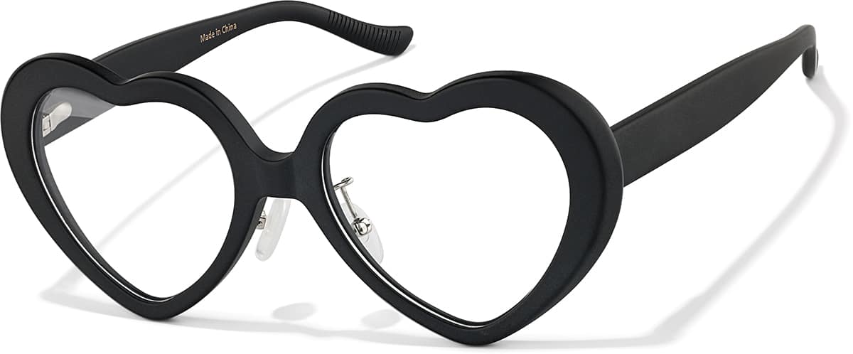 Angle view of Heart Glasses P4420221 in Black