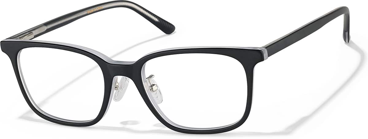 Angle view of Square Glasses P4423521 in Black