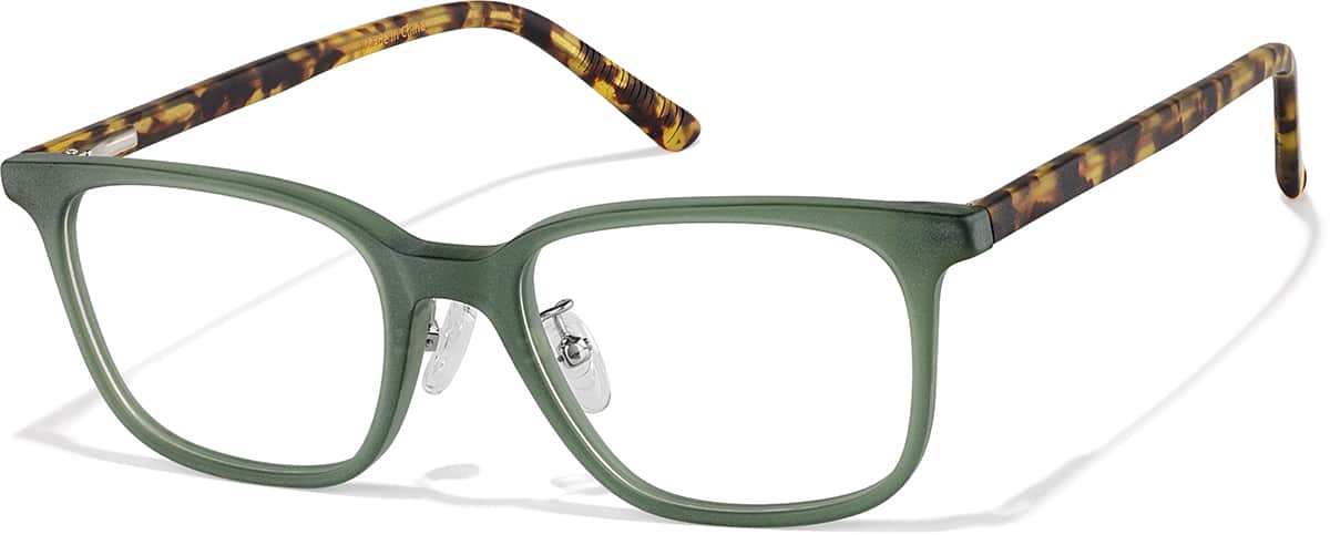 Angle view of Square Glasses P4423524 in Green