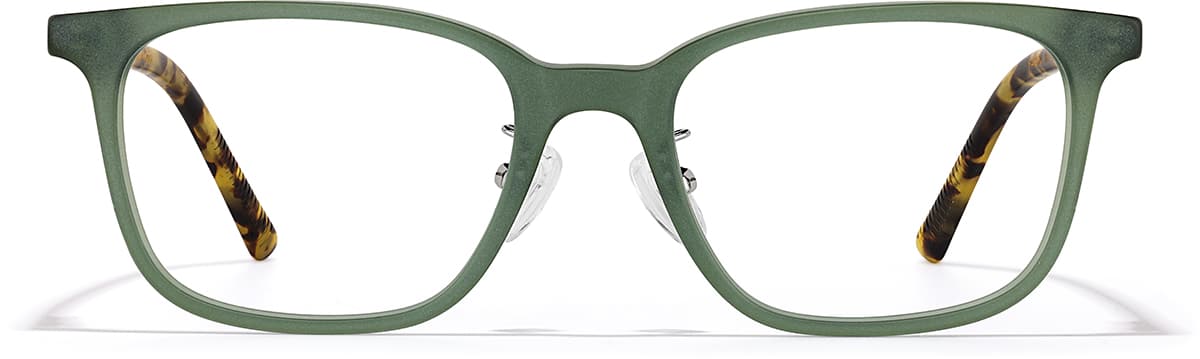 Front view of Square Glasses P4423524 in Green