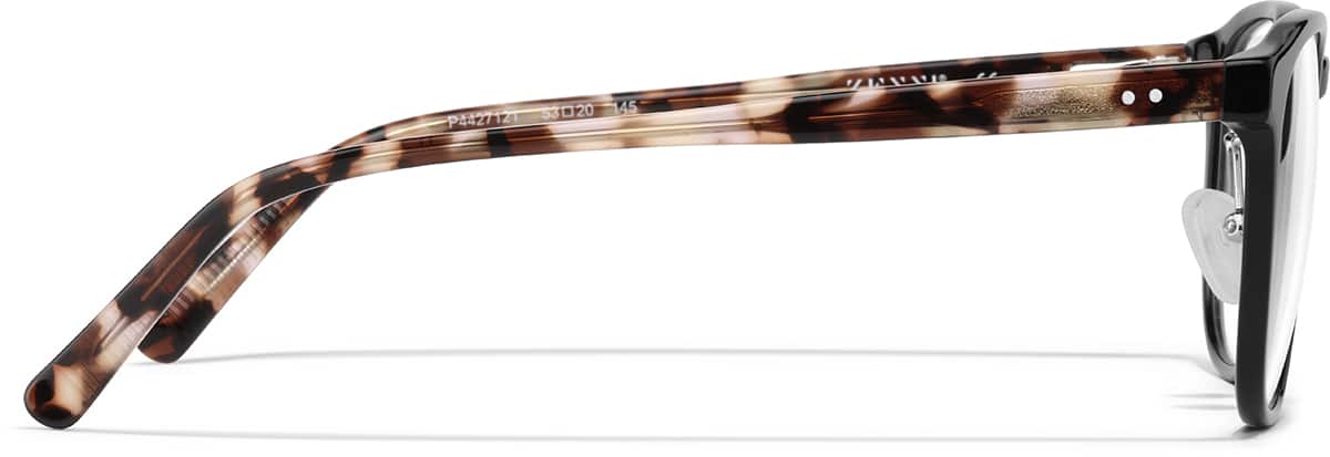 Side view of Square Glasses P4427121 in Black and Tortoiseshell