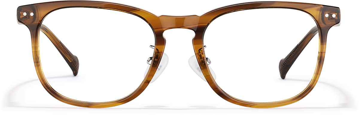 Front view of Square Glasses P4427415 in Brown