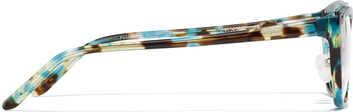 Side view of Cat-Eye Glasses P4434924 in Teal Tortoiseshell
