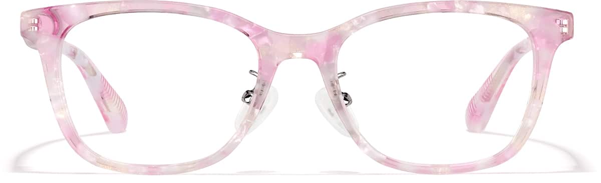 Front view of Square Glasses P4435819 in Pink Tortoiseshell