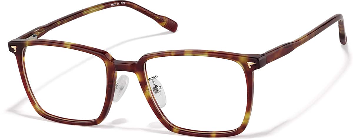 Angle view of Rectangle Glasses P4436415 in Brown
