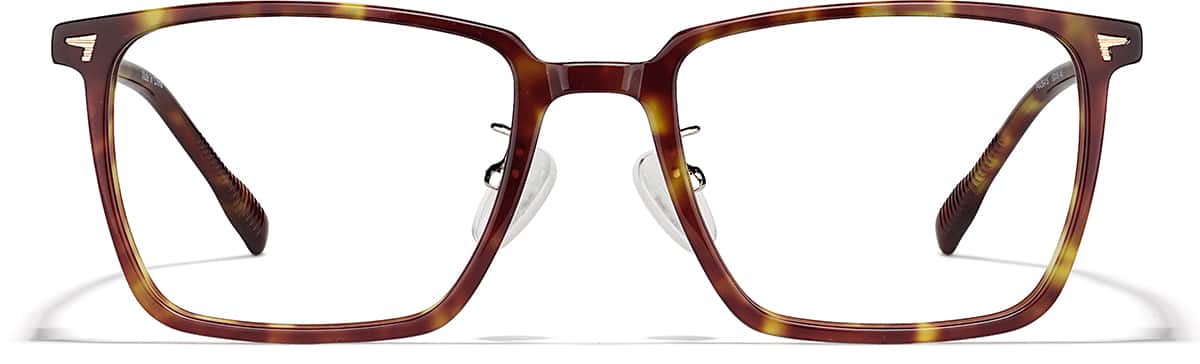 Front view of Rectangle Glasses P4436415 in Brown