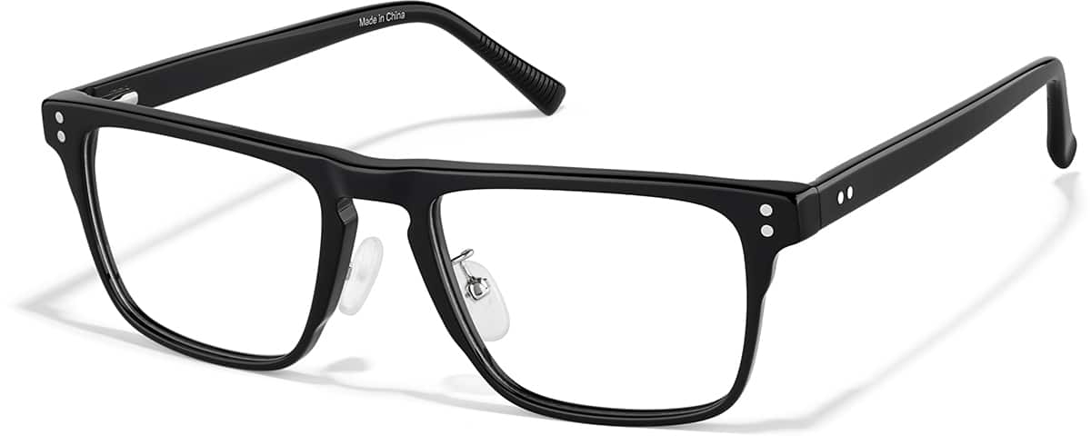 Angle view of Square Glasses P4437221 in Black