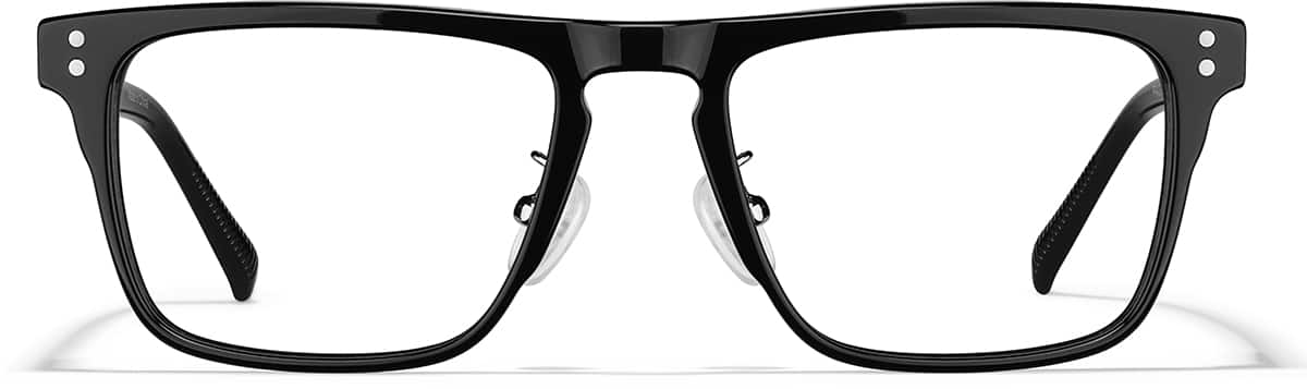 Front view of Square Glasses P4437221 in Black