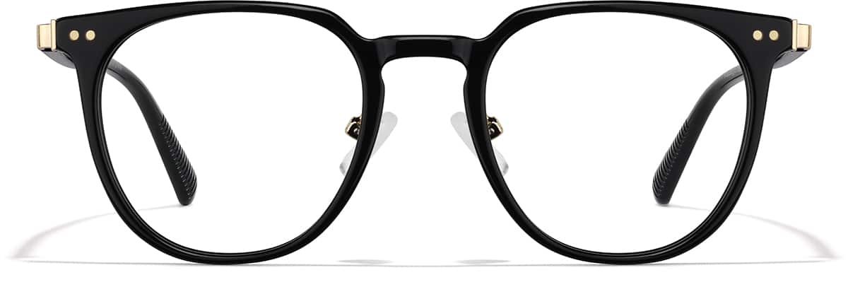 Front view of Round Glasses P4444921 in Black